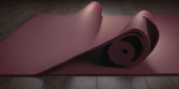 Yoga mat in photorealistic style with dark overhead lighting