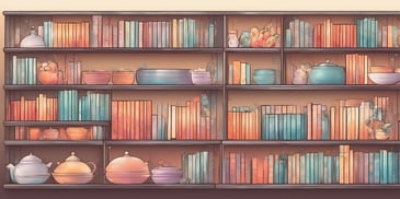 Shelf in illustration style with gradients and white background