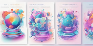 Programs in illustration style with gradients and white background