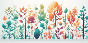 Development: Growth in illustration style with gradients and white background
