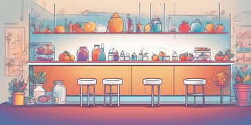 Counter in illustration style with gradients and white background