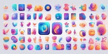 Icon in illustration style with gradients and white background
