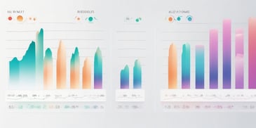 Chart in illustration style with gradients and white background