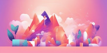 Goals in illustration style with gradients and white background