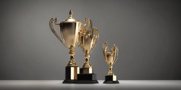 Trophy in photorealistic style with dark overhead lighting