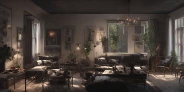 Routines in photorealistic style with dark overhead lighting