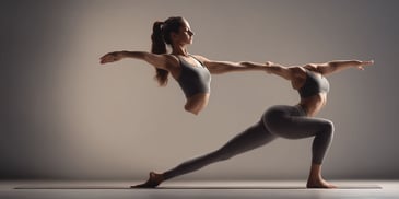 Yoga poses in photorealistic style with dark overhead lighting