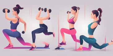 Workout in illustration style with gradients and white background