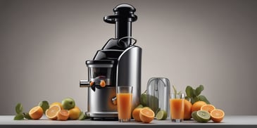 Juicer in photorealistic style with dark overhead lighting